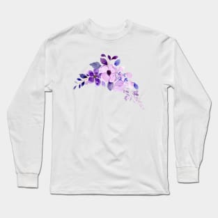 Purple Watercolor Wild Flower Long Sleeve T-Shirt